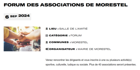 FORUM DES Associations de MORESTEL