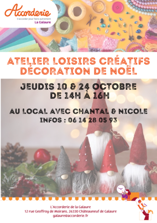 Nouveau ! atelier loisirs créatifs