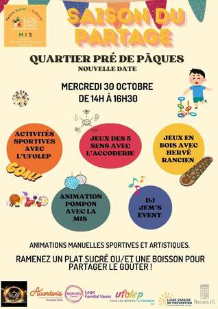 La saison du partage - Mercredi 30/10 14h-16h30